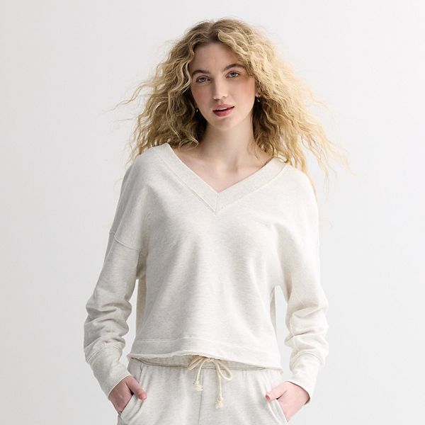 

Толстовка с двойным V-образным вырезом из махры для подростков So, Coconut Heather, Белый, Толстовка с двойным V-образным вырезом из махры для подростков So, Coconut Heather