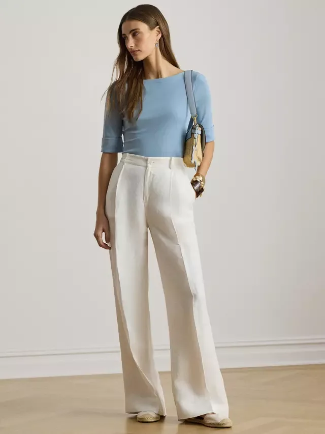 Футболка Judy из смесовой хлопковой ткани Ralph Lauren, Duck Egg Blue — фото 4