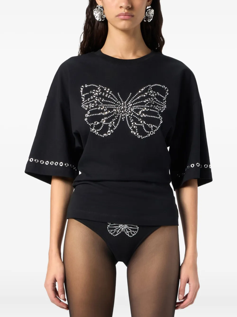 

Декорированная футболка BLUMARINE, черный