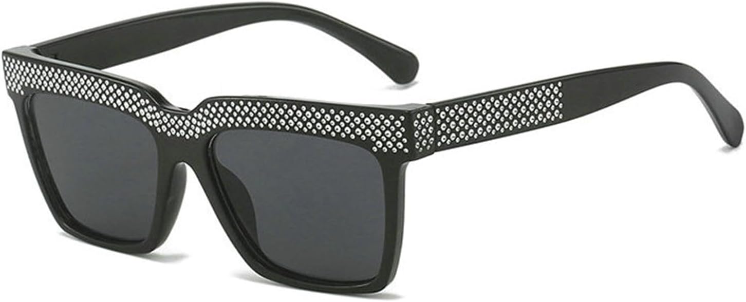 

Willochra Модные женские солнцезащитные очки со стразами, крупная квадратная оправа с кристаллами, дизайнерские сверкающие очки для вечеринок, защита от ультрафиолета UV400, Black