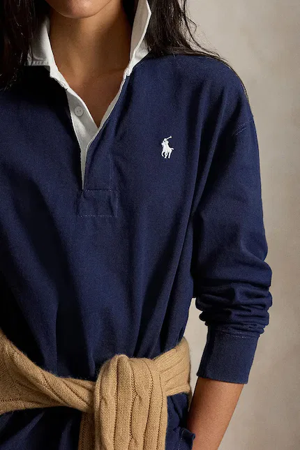Худи с воротником Polo Ralph Lauren, синий — фото 4