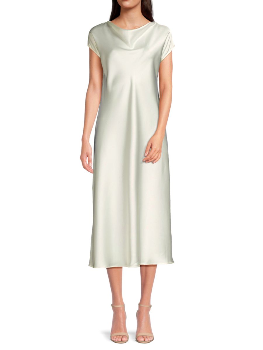 

Атласное платье миди-шифт Renee C., слоновая кость