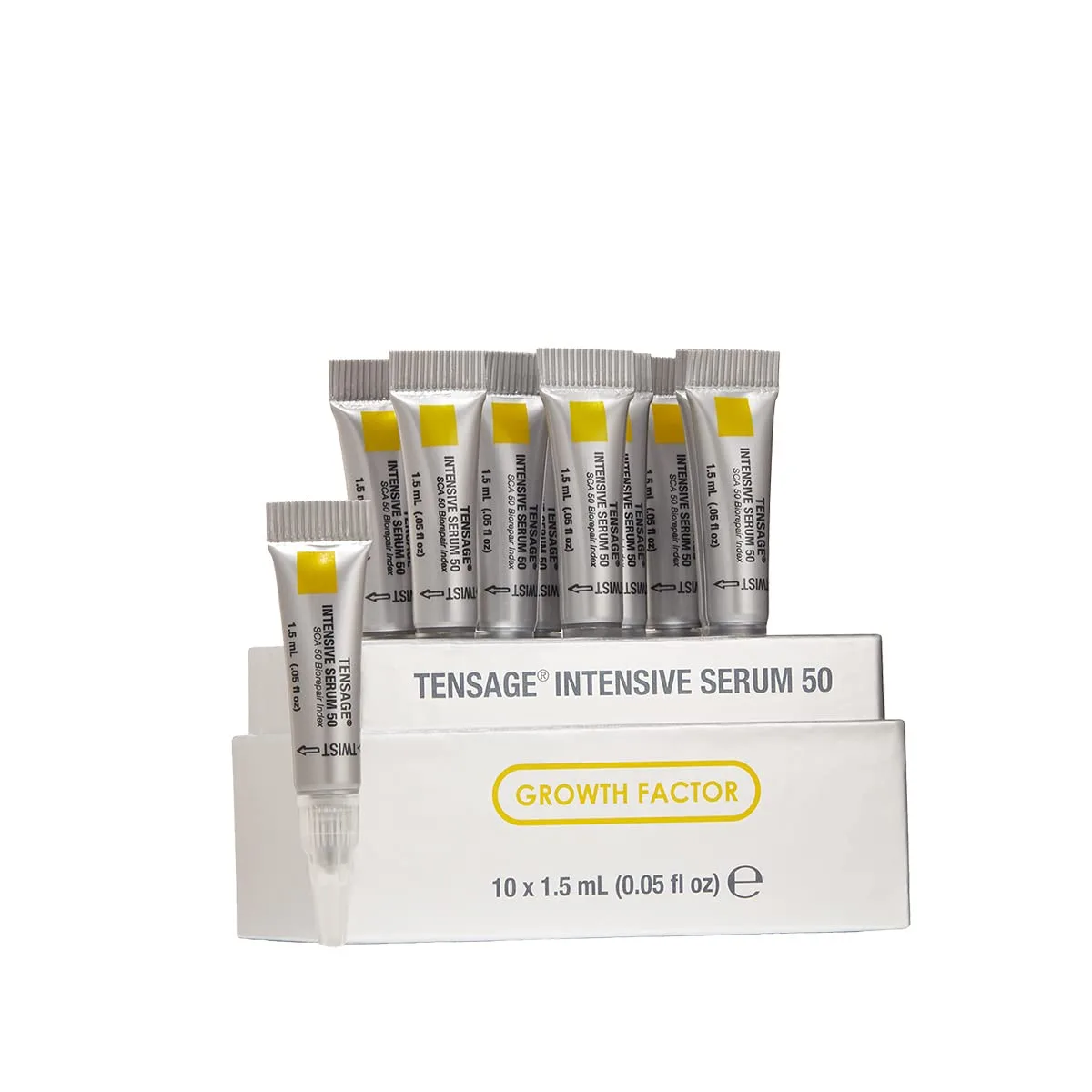 Biopelle Tensage Growth Factor Intensive Face Serum 50, сыворотка с муцином улитки для лица и шеи с индексом SCA 50 Biorepair, гиалуроновая кислота, пептиды и антиоксиданты, 10 шт — фото 3