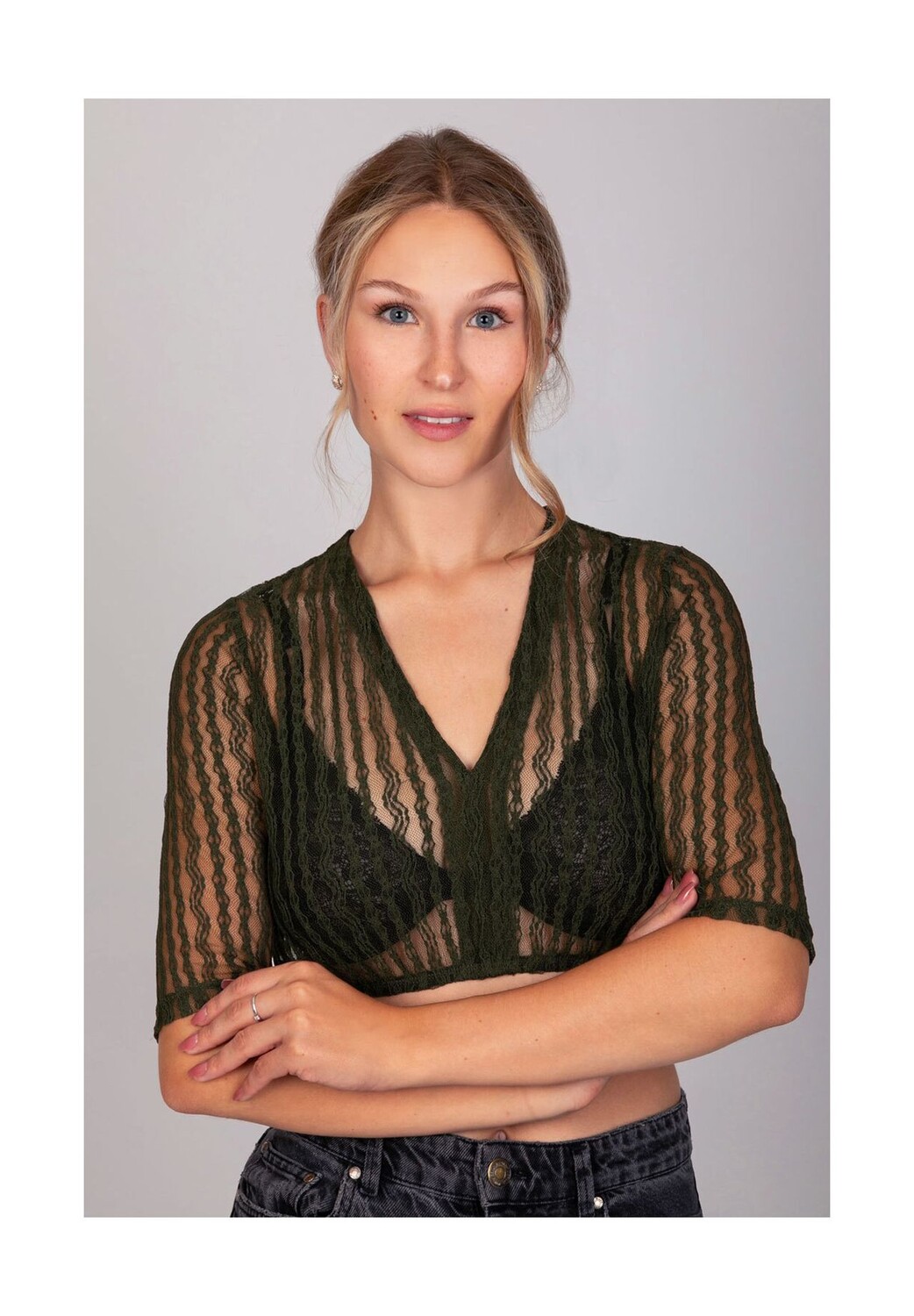 

Блузка-дирндль Anna Khaki Green EDELNICE, зеленый