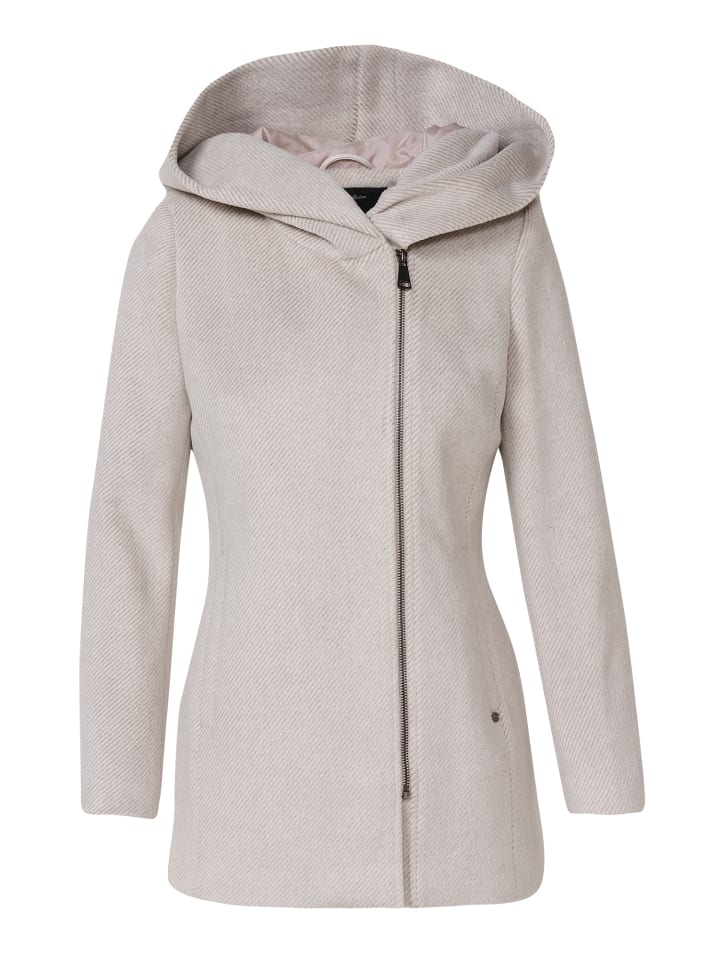 

Женское короткое пальто с капюшоном белого цвета KOROSHI