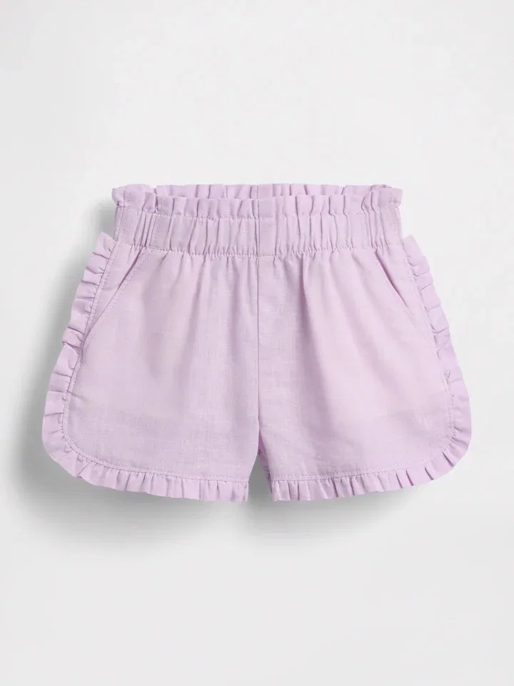 Шорты из льна с хлопком, GAP, лиловый