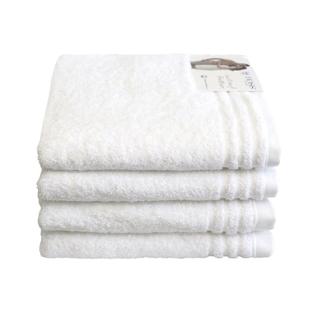 

Комплект полотенец Ross Радуга (4 шт.), с тонкой каймой 4 полотенца 50х100 см белые, белый