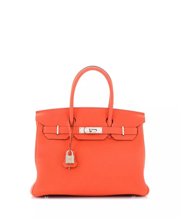 

Сумка Birkin 30 оранжевого цвета Togo с фурнитурой из палладия Pre-Owned HERMÉS, красный