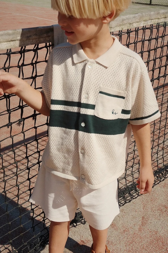 

Детская хлопковая рубашка Hai Knit Shirt Gots Konges Sløjd, бежевый