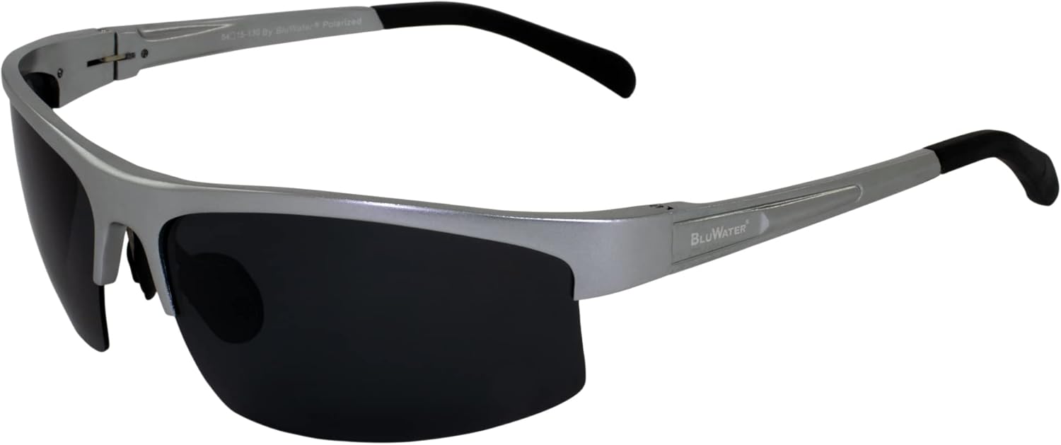 

Поляризованные солнцезащитные очки Global Vision BluWater Alumination 5 для мужчин и женщин, для катания на лодках и рыбалки, серебристая алюминиевая оправа с дымчатыми линзами, Silver-smoke