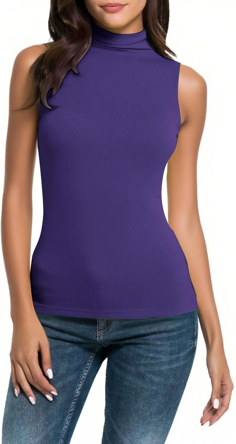 

Женский водолазка-топ Casual без рукавов летняя футболка