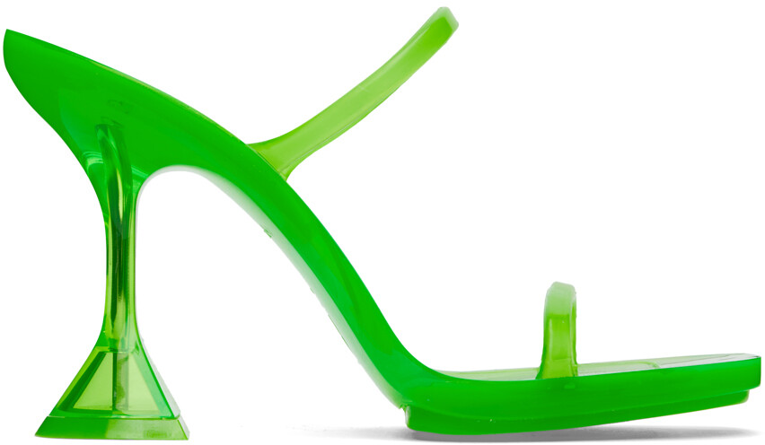 Зеленые босоножки Brito Slipper на каблуке Amina Muaddi