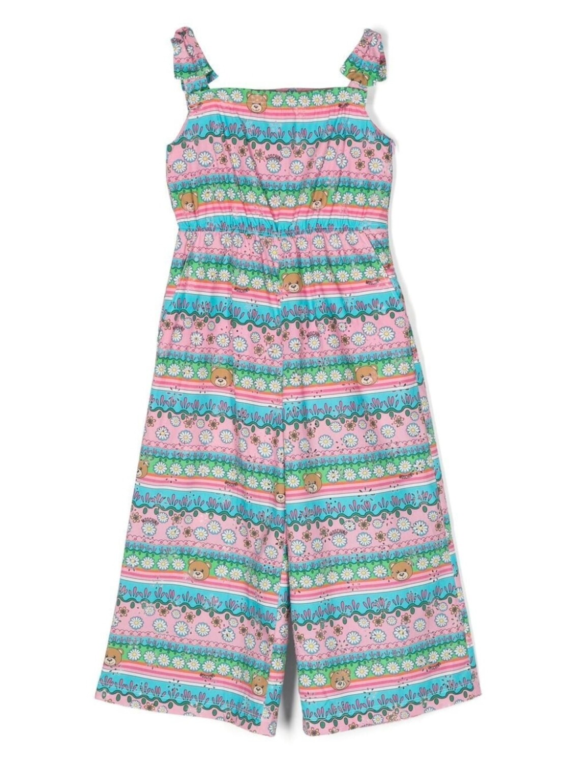 

Moschino Kids комбинезон без рукавов с графичным принтом, розовый