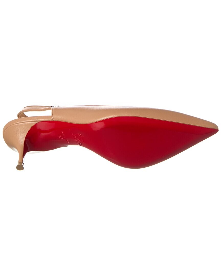

Christian Louboutin Sporty Kate 55 Кожаные туфли с ремешком на пятке, бежевый