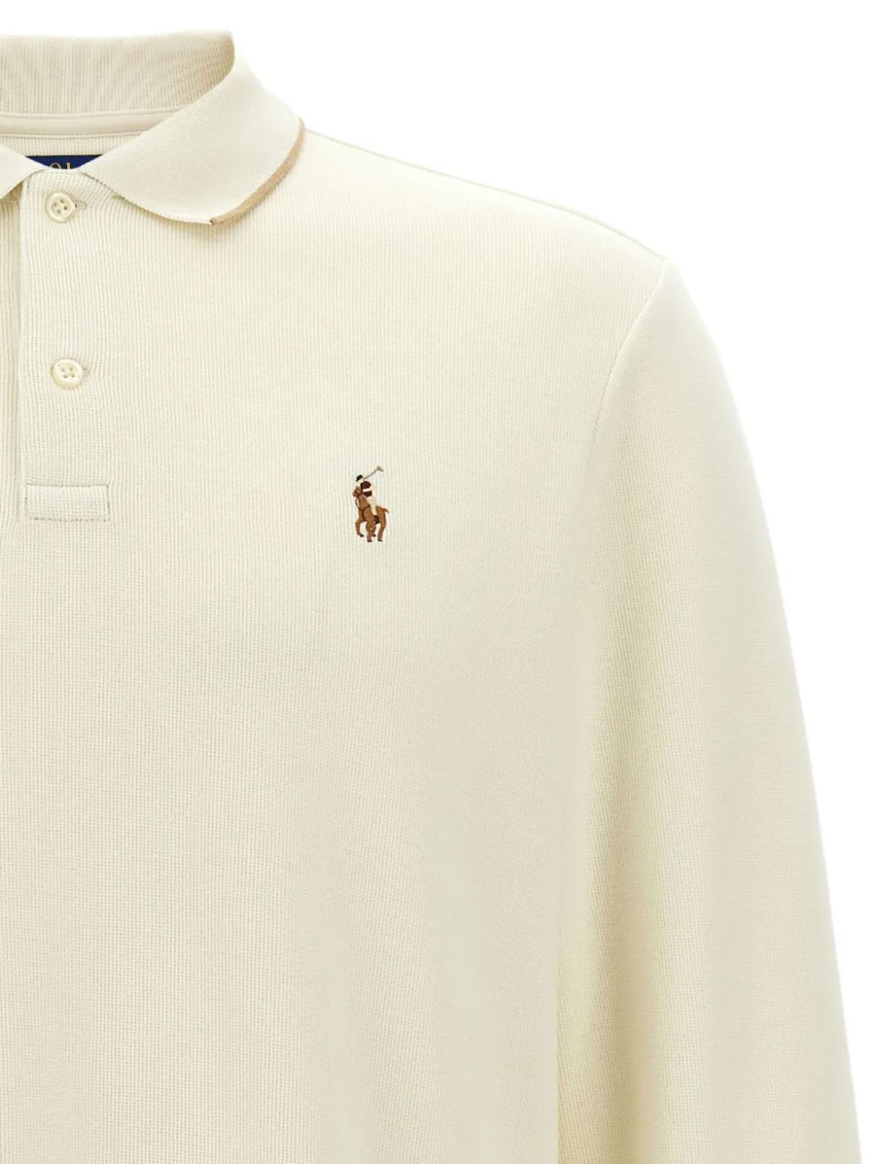 Рубашка-поло из хлопка Polo Ralph Lauren, нейтральный — фото 3