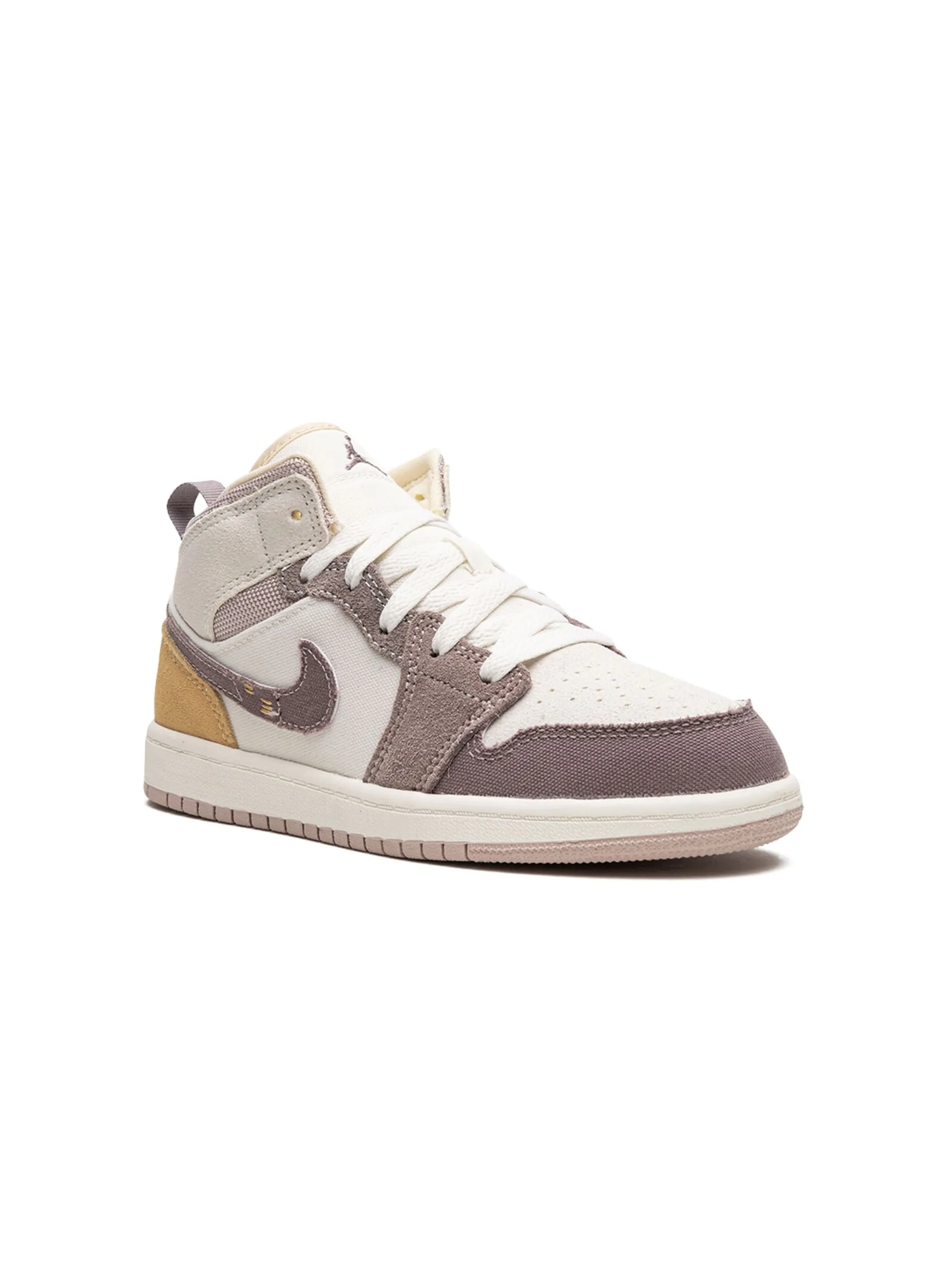 

Кроссовки Air Jordan 1 Mid Craft SE Taupe Haze Jordan Kids, белый