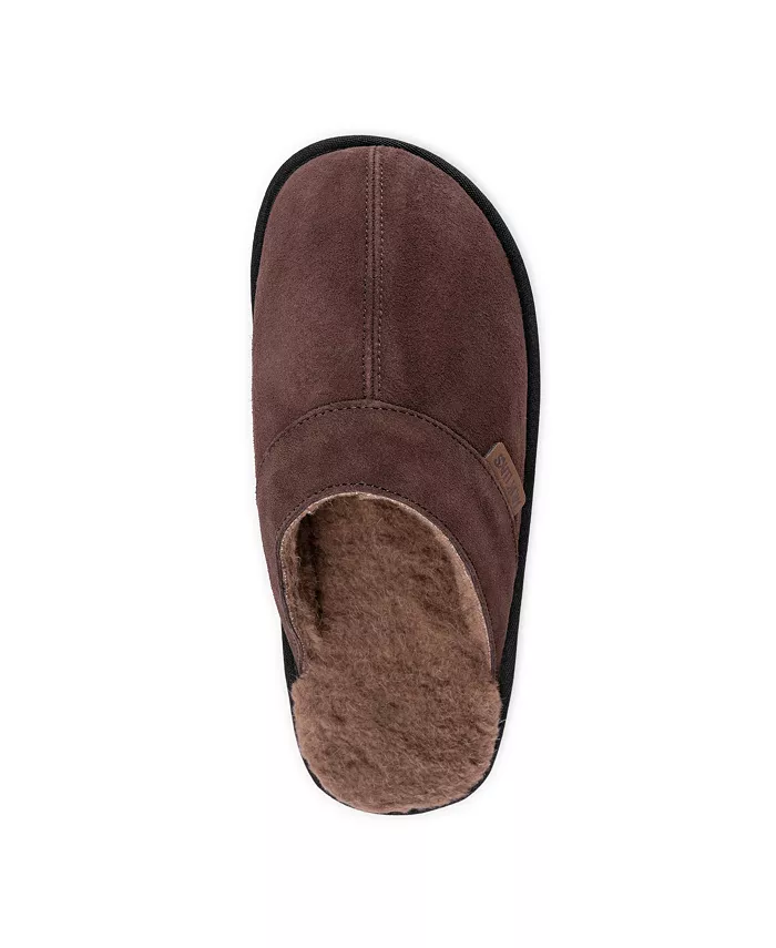 Мужские кожаные тапочки Abbott Slipper, цвет махагон, размер 11 MUK LUKS, коричневый — фото 3