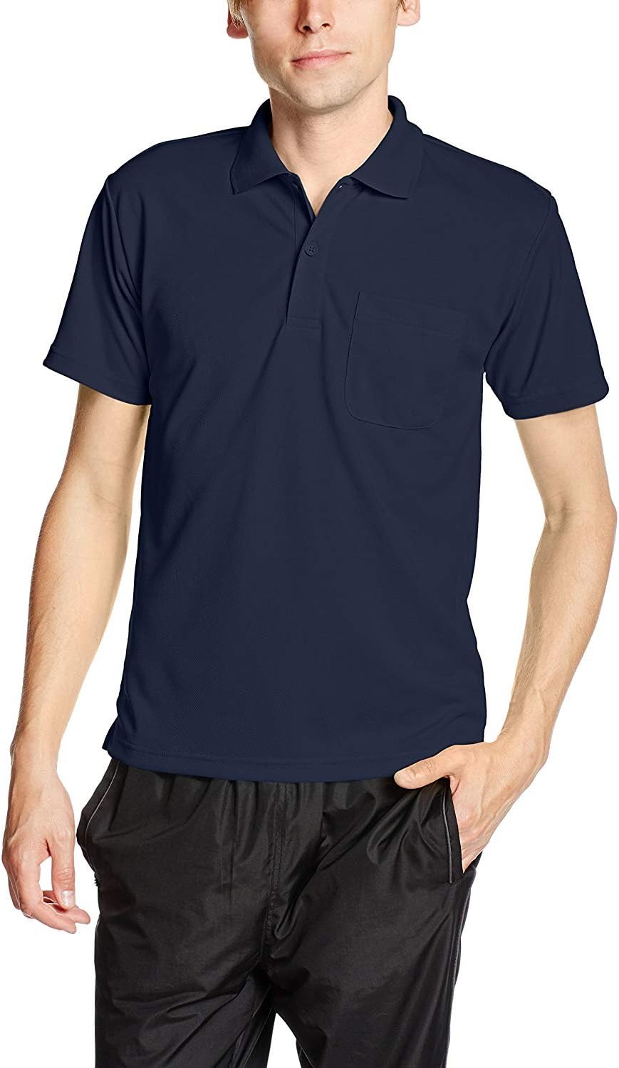 

Футболка-поло Glimmer 00330-AVP с коротким рукавом, плотность ткани 4,4 унции, с карманами, темно-синий