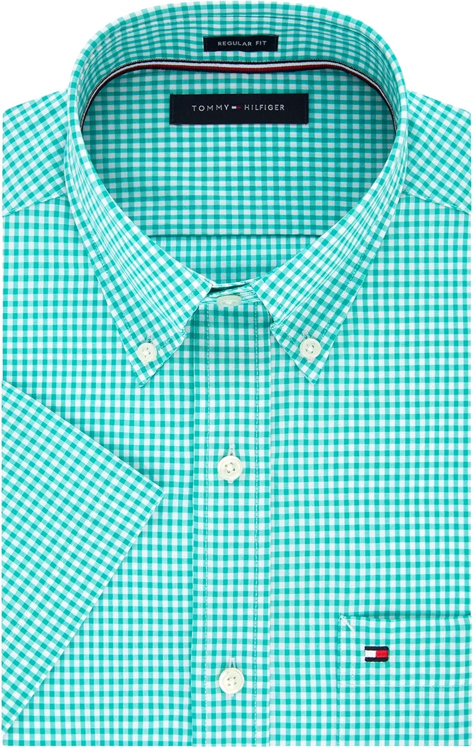 Рубашка Tommy Hilfiger с коротким рукавом и застежкой на пуговицы, Turquoise — фото 3