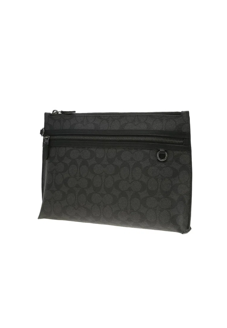 Косметичка, из холста, Carry All Pouch, Coach, черный/серый — фото 2