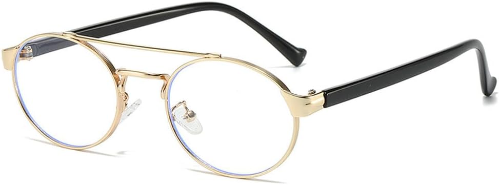 

Ретро металлические овальные солнцезащитные очки с двойной перемычкой для женщин, модные градиентные очки с защитой от УФ-излучения UV400 для мужчин, панк-очки круглой формы TKKTLLT, Golden Clear