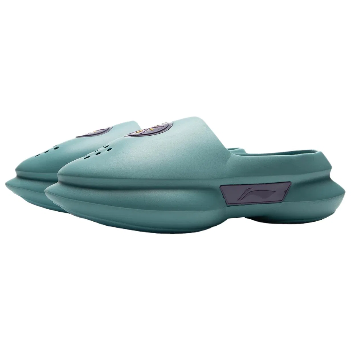 Закрытые сандалии Li-Ning WADE SLIDE зелено-фиолетовые — фото 4