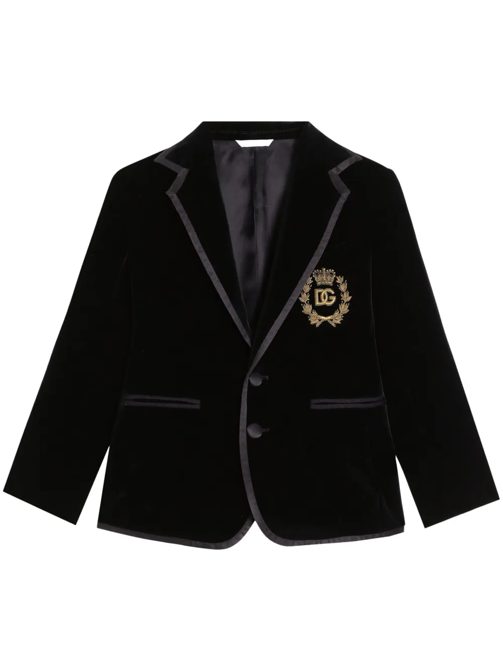 Пиджак с нашивкой-логотипом Dolce & Gabbana Kids, синий