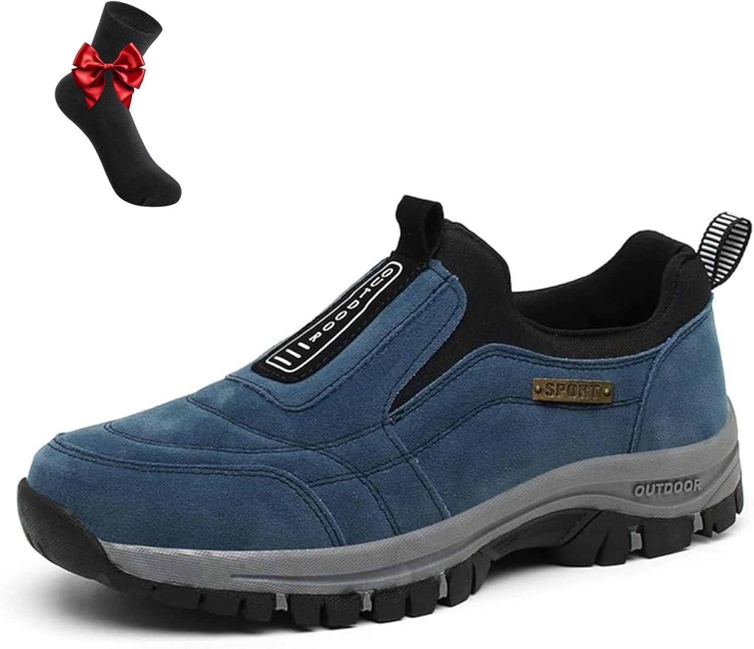 

Мужские удобные водонепроницаемые дышащие ортопедические прогулочные туфли, ортопедические прогулочные туфли слипоны для походов для мужчин Generic, синий