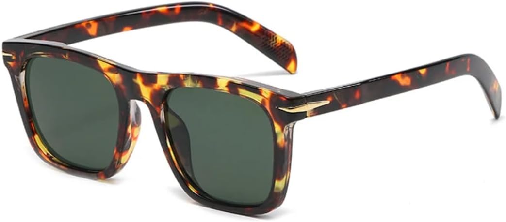 

Ретро-солнцезащитные очки с заклепками для женщин, модные солнцезащитные очки с защитой от УФ-излучения UV400, трендовые мужские очки с прозрачными линзами и градиентным зеркальным покрытием UUPTTPL, Leopard Dark Green