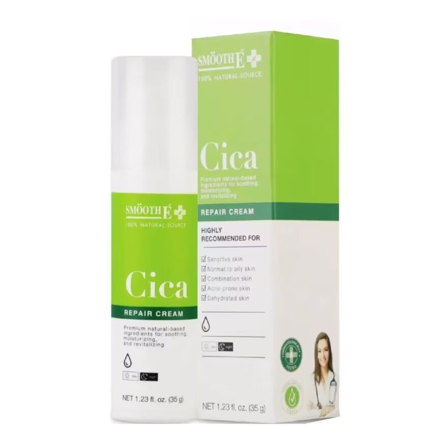 

Smooth E Cica Восстанавливающий крем 35г, white