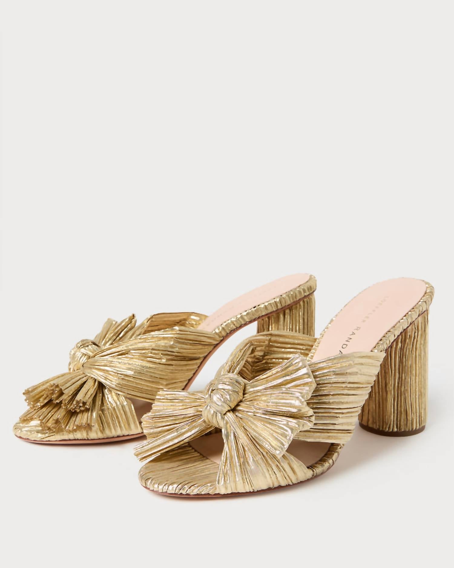 Женские туфли Penny Bow на каблуке в золоте Loeffler Randall, золотой — фото 3
