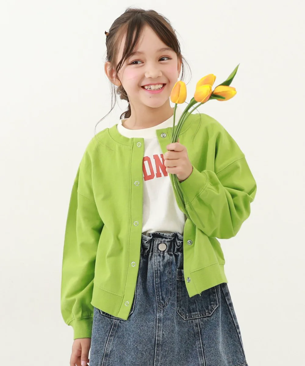 Кардиган из 100% хлопка, двухцветный, 2025AW Devirock, Light Green