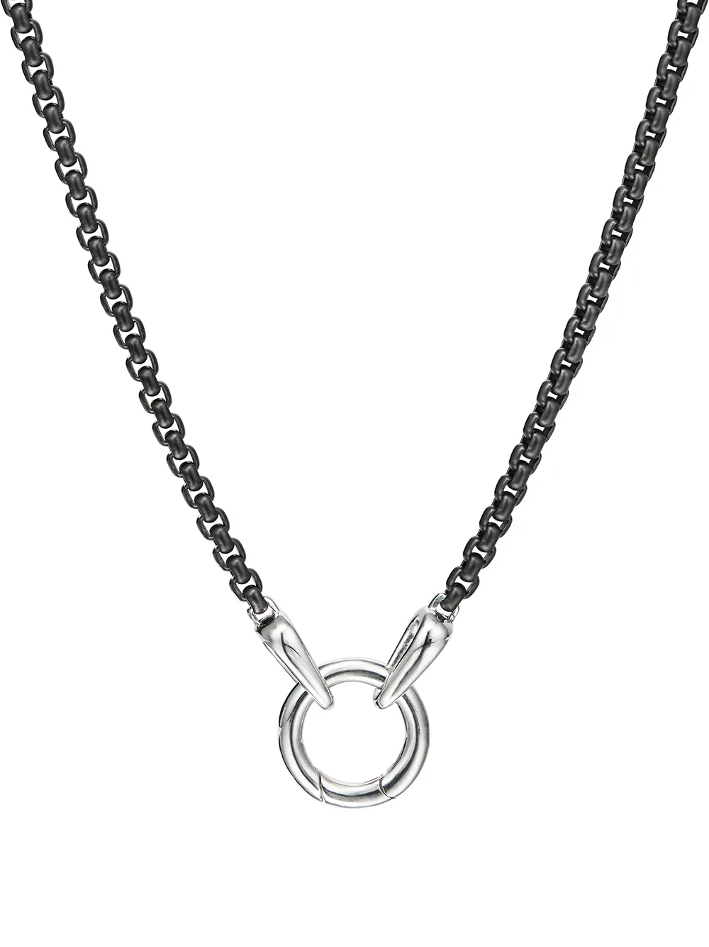 

Колье Smooth Amulet Box Chain (2.7 мм) David Yurman, серебяный