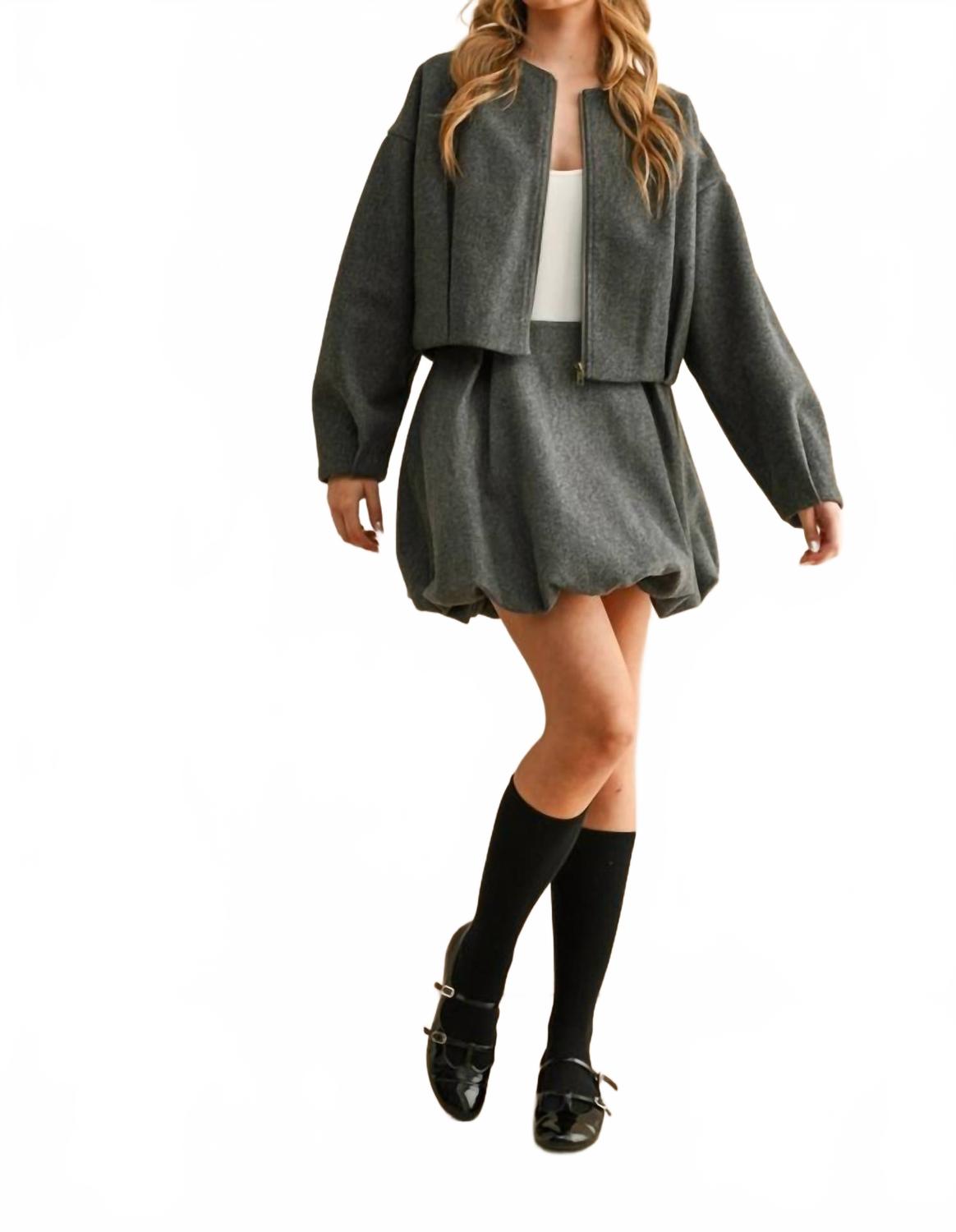 

MIOU MUSE Мини-юбка-баллон Nina с плиссировкой, серого цвета