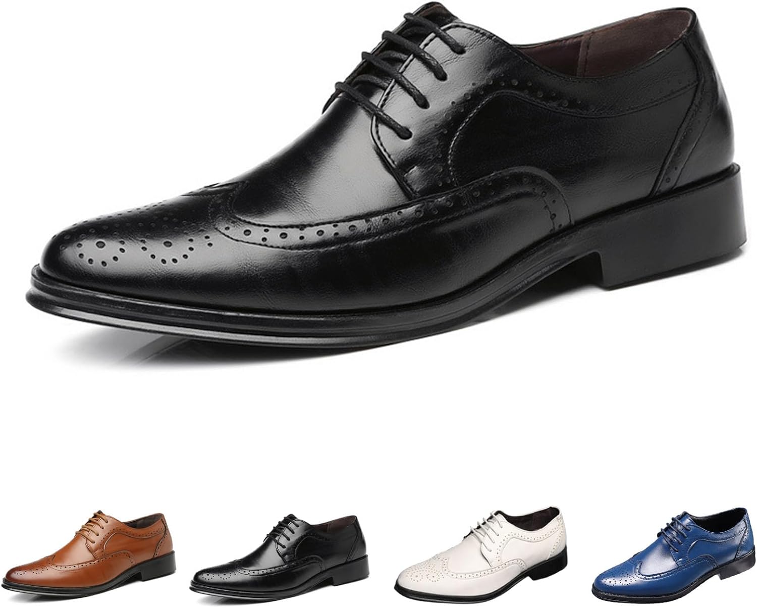 

Мужские классические кожаные туфли с шнуровкой Oxfords, модные, нескользящие, для работы, дышащие, деловые и повседневные Cubicbee, черный