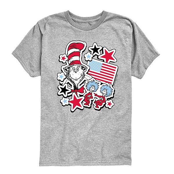 

Футболка с принтом «Кот в шляпе» для мальчиков 8-20 Dr. Seuss, Athletic Heather