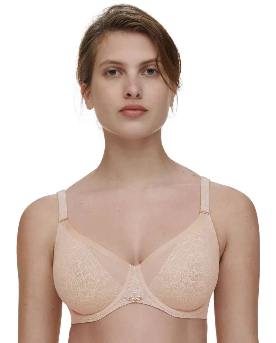 

Бюстгальтер на косточках с кружевом с эффектом второй кожи, линия Pure Lace Chantelle, бежевый