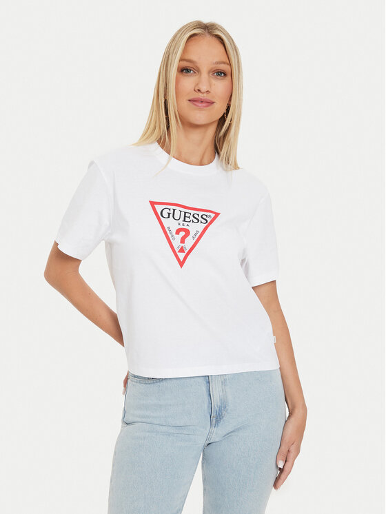 

Футболка boxy fit W4YI73 K8HM0 Guess Jeans, белый