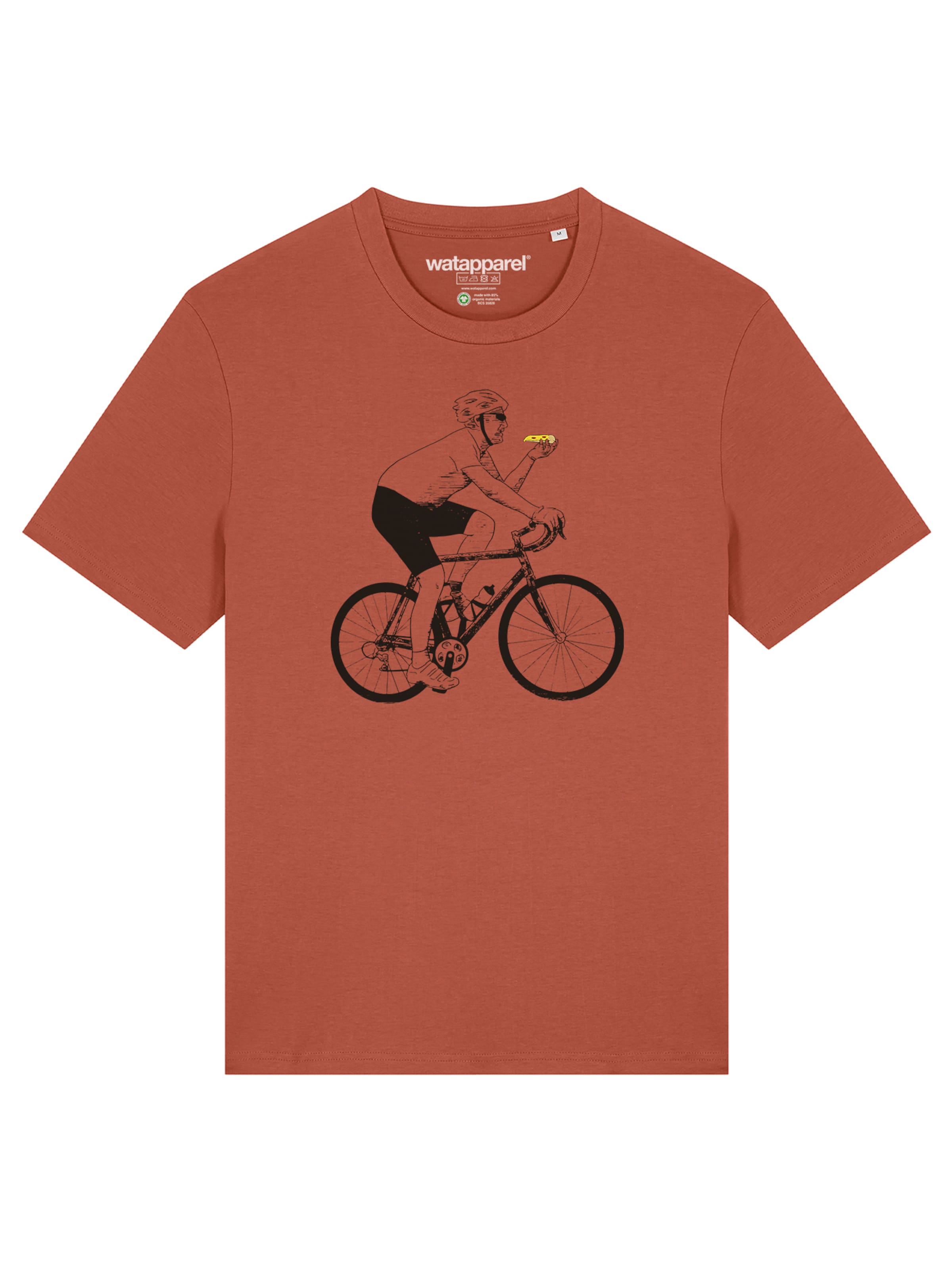 

Watapparel Футболка 'Fahrrad und Pizza' в цвете Rusty Red