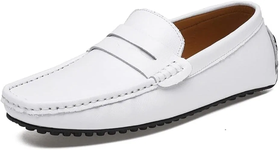 Лоферы кожаные Penny Loafer белые PUGHGAETZF