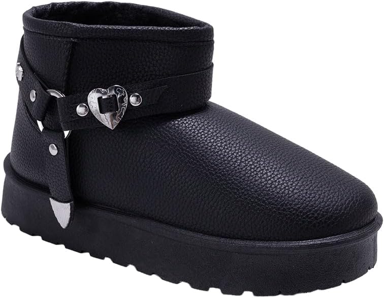 

Детские зимние ботинки bebe для девочек - модные ботинки для девочек, теплые ботинки для холодной погоды, милые ботильоны для маленьких и больших детей, Black