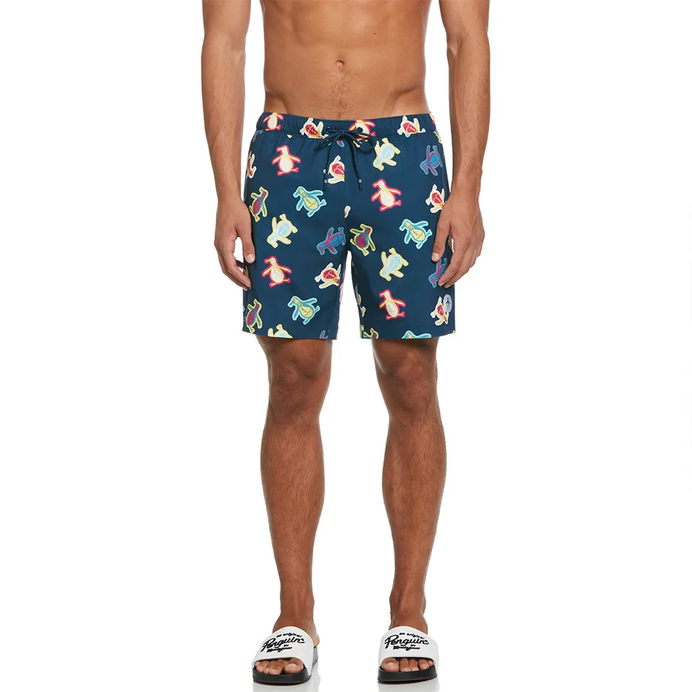 

Шорты для плавания Original Penguin Volley Recycled Aop Tumble Pete, синий