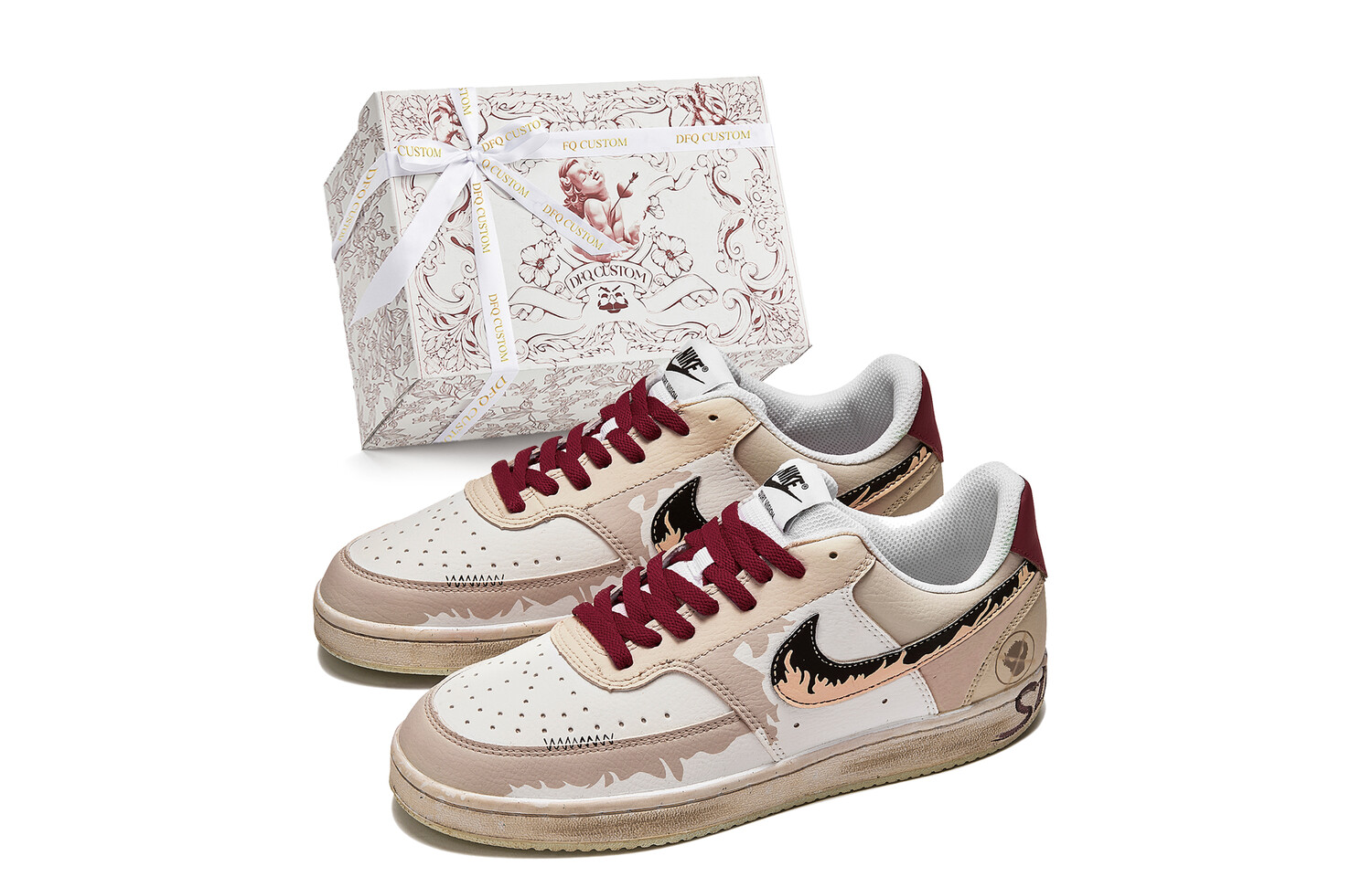 

Кроссовки Nike Court Vision 1 Skateboarding Shoes Men Low-top Brown/red/black, красный