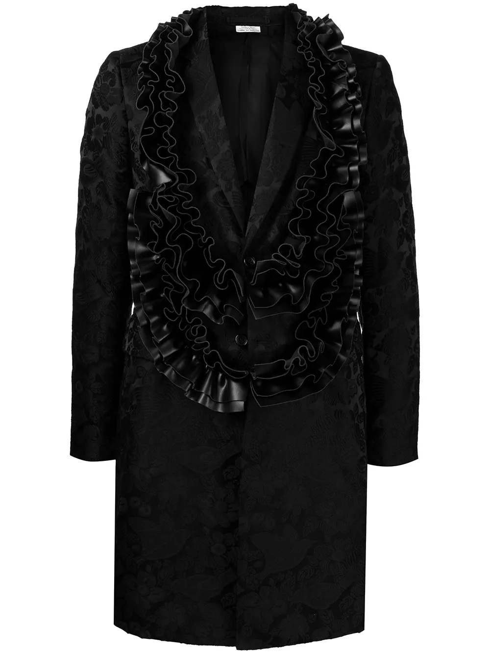

Однобортное пальто с оборками Comme des Garçons Homme Plus, черный