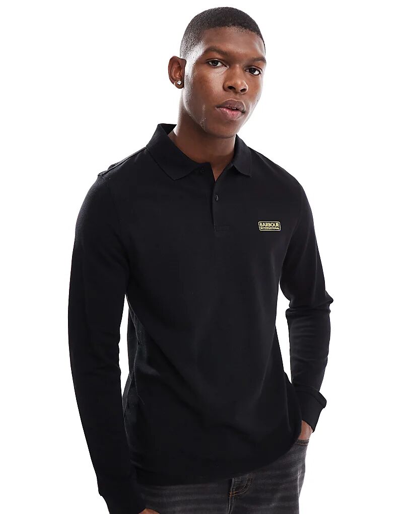 

Поло с длинным рукавом черного цвета Barbour International