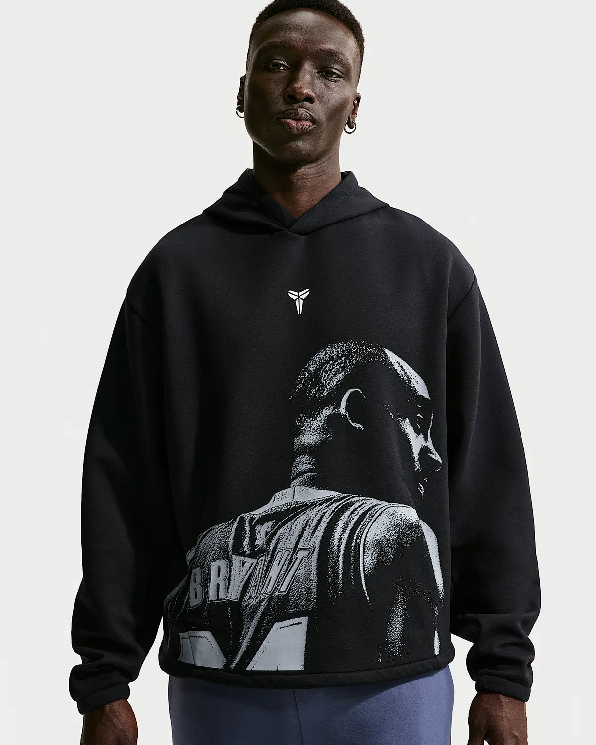 Мужская баскетбольная худи-пуловер Kobe из флиса Dri-FIT, Black/White