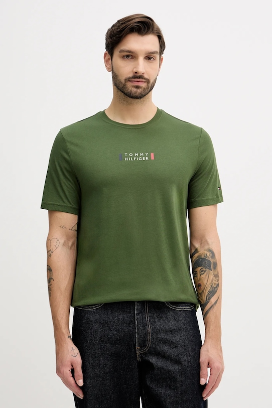 

Хлопковая футболка Tommy Hilfiger, зеленый