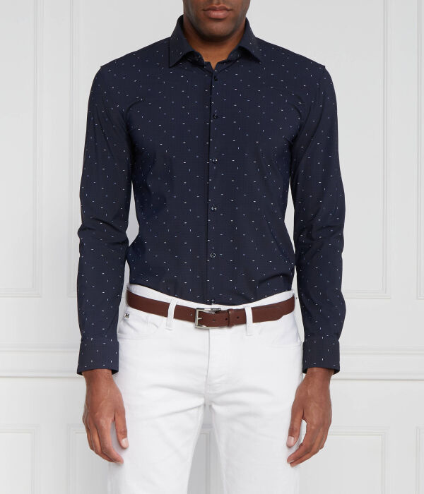 

Рубашка мужская Hugo Kenno Slim Fit с узором, синий