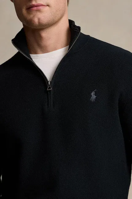 Свитер из хлопка Ls Hz Long Sleeve Polo Ralph Lauren, черный — фото 4