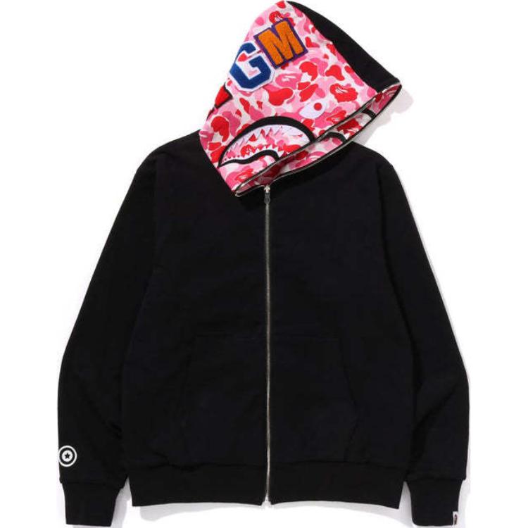 Бейп Abc реверсивная худи Shark с полной молнией A BATHING APE, синий — фото 3